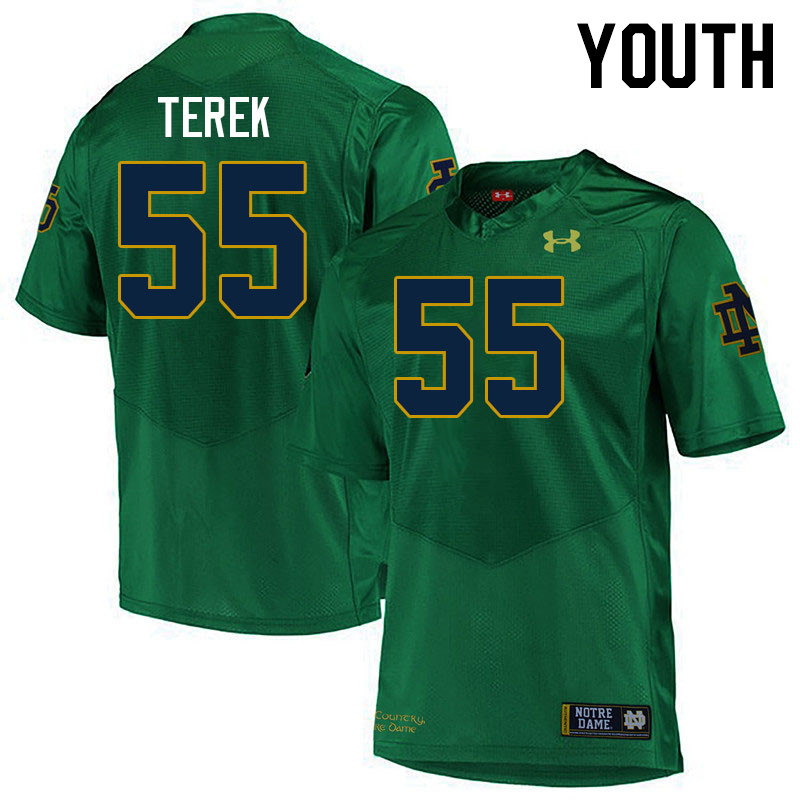 Youth #55 Christopher Terek Notre Dame Fighting Irish College Football Jerseys Stitched-Green